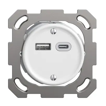 Presa INC USB 18W tipo A + tipo C Feller STANDARDdue QM 230V 3600mA bianco 