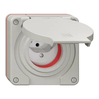 Prise NUP NEVO, 1×T13, IP55 d'après SN 441011, a.joint rouge, gris clair 