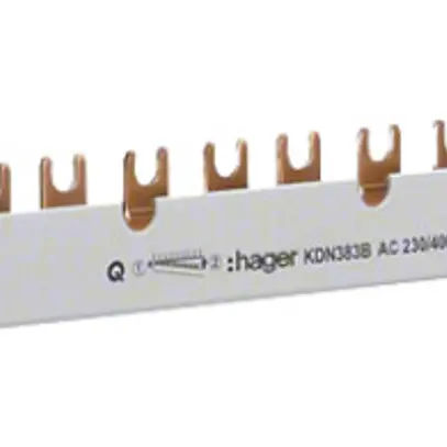 Phasenschiene Hager 3P 3L Gabel 16mm² 80A 1000×56mm weiss 