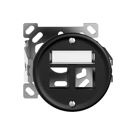 Kit montaggio AP Sdue, uscita dritta per 2×Keystone nero 