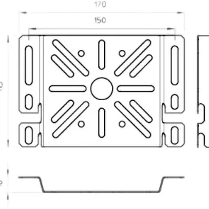 Placca di montaggio Bettermann 170×115mm inossidabile 