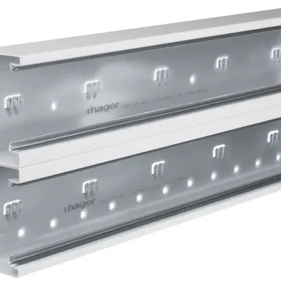 Canal d'allège tehalit BRS 210×65×2000mm couvercle 2×80 acier blanc trafic 