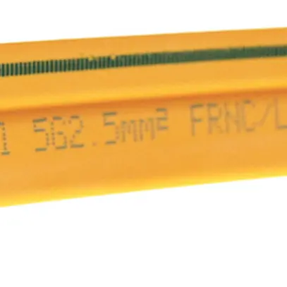 Câble plat Woertz Technofil 5×2.5 mm² sans halogène jaune avec bande noire B2ca Une longueur