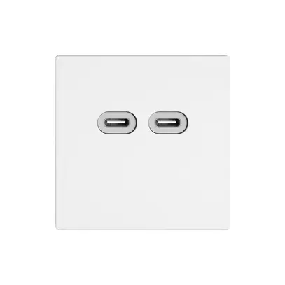 Presa di ricarica USB EDIZIO.liv SNAPFIX® 230VAC 18W 2×USB C bi 