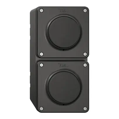 Combinaison NAP NEVO, 2×interrupteur à poussoir schéma 3/1L, noir 