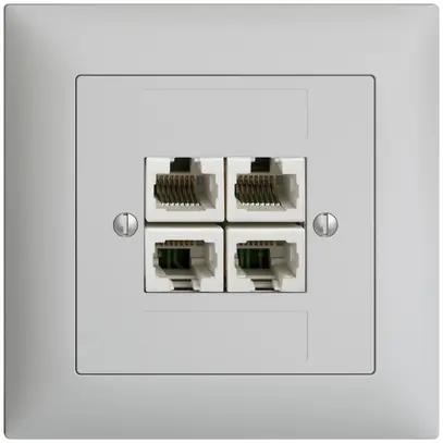 Prise ENC 4×RJ45/u 4P sép.grc, EDIZIOdue ITplus 