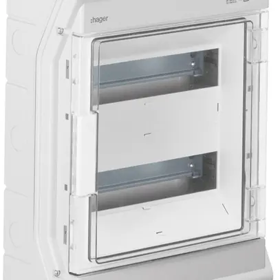 Distributore AP Hager vector 2-file 12UM IP65 310×427×151mm con entrata 