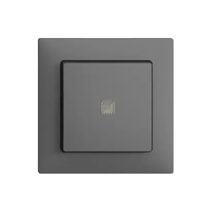 Pulsante luminoso INC EDIZIOdue A-R/1P grigio scuro, con lente, LED giallo 