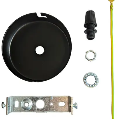 Baldachin Elektrogros Stahl Ø75×24mm schwarz 