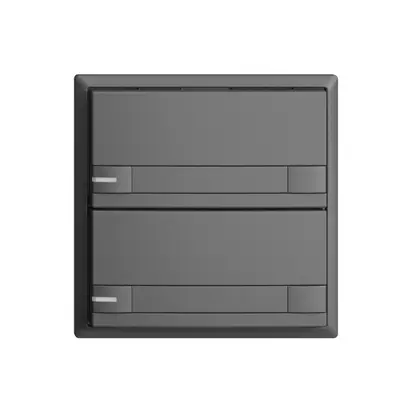 Pulsante univ. INC 2×2t mors. innest. EDIZIOdue grigio scuro, con carta+LED 