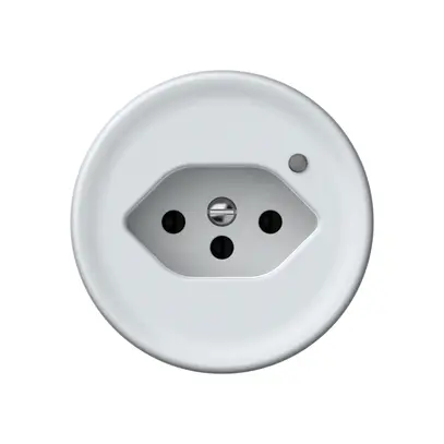 Presa origin 1×tipo 13 lum.verde 10A 230V 60×60mm bianco 