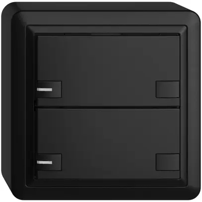 Poussoir AP KNX 2× EDIZIOdue colore noir RGB avec LED 