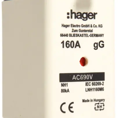 Fusible HPC Hager DIN1 690VAC 160A gG/gL avertisseur double inoxydable 