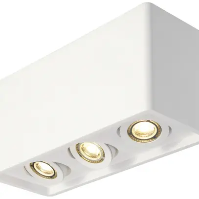 Plafoniera SLV PLASTRA BOX, 3×GU10 35W gesso quadrato IP20 bianco 
