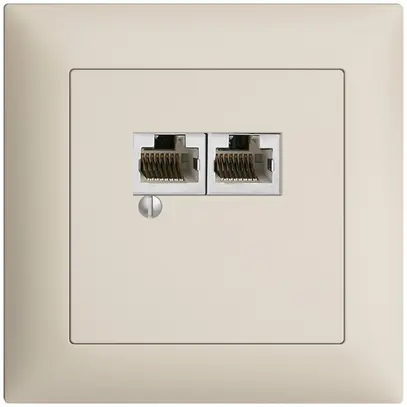 Scatola INC 2×RJ45/s 4P sep. EDIZIOdue R&M swissline crema 