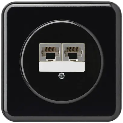 Scatola di raccordo INC basico 2×RJ45s separato nero 