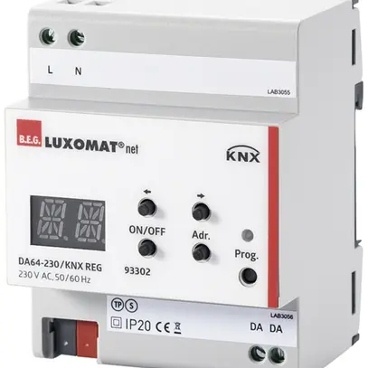 REG-Gateway KNX/DALI Luxomat DA64-230/KNX, 1×64 Teilnehmer 