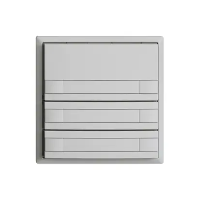 Poussoir ENC KNX 3× EDIZIOdue gris clair RGB sans LED avec insert papier 