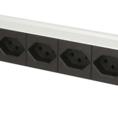 Presa multipla 19" 1UA 8×T13 Td 3m 3×1mm² al/nero 