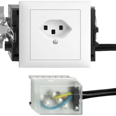 Prise INC EDIZIOdue T23 L3 blanc 53mm Snap pour câble pl.powerbus 