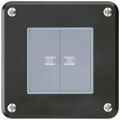 Interrupteur ENC robusto IP55 schema 3+3 2×lumineux noir 