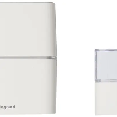 Carillon sans fils Legrand Premium MP3 200m, 3V, avec bouton poussoir, blanc 