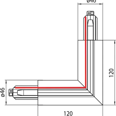 Raccordo a T Sylvania Lytespan H trifase bianco interno destro 