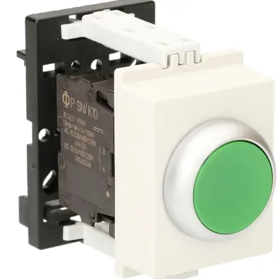 Pulsante AMD K&N, 1Ch/1R 6A, 2UM, calotta verde 