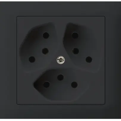 Presa INS kallysto 3×tipo 13 montaggio T scatola INS G3 telaio a innesto nero 