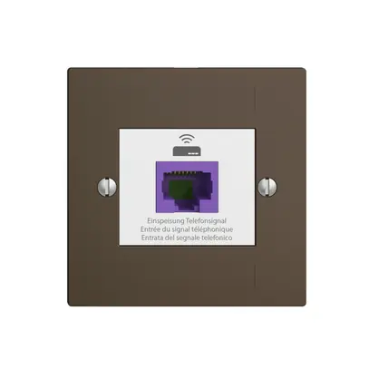 Presa ritorno EDIZIOdue F 1×RJ45 p.Swisscom VoIP, 8 poli, UTP, coffee 