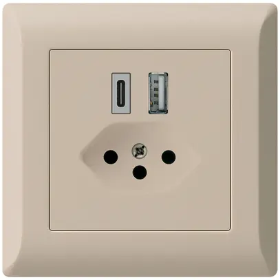 Prise de charge USB ENC kallysto.line 18W PD 1×type A 1×type C T13 beige 