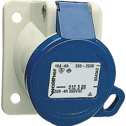 Prise INC CEEtyp 3L 16A 6h oblique, contacts nickelés 