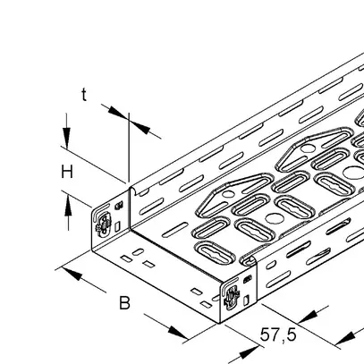 Canale portacavi CITO LINE 100×60mm/0.75mm zinc.send. 