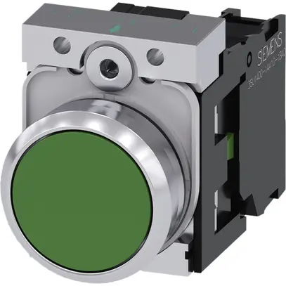 Contact à poussoir Siemens SIRIUS ACT support 1F vert métal brillant 