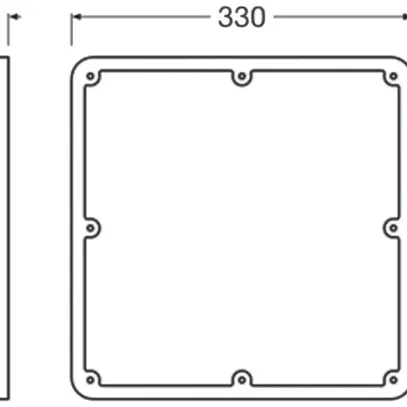 Cadre de recouvrement LEDVANCE SURFACE FLAT métal 300×300×13mm argent 