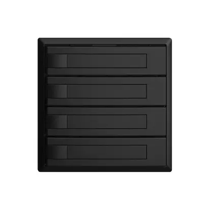Poussoir ENC KNX 4× EDIZIOdue noir RGB sans LED avec insert papier 