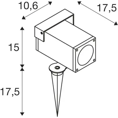Lampada con picchetto SLV THEO BRACKET GU10 7W IP65 175×106×150mm antracite 