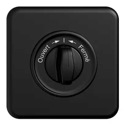 Kit frontale STANDARDdue Ouvert->I<-Fermé nero 90×90mm per pulsante girevole 