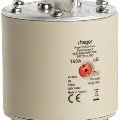 Fusibile HPC Hager SEV G6S 500VAC 500A gG/gL segnalatore centrale inossidabile 