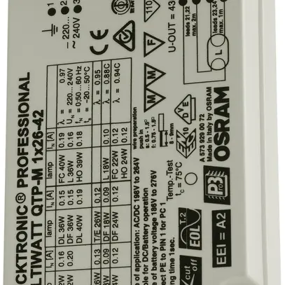 Ballast électronique Osram Quicktronic QTP-M 1×26…42W/230…240V 