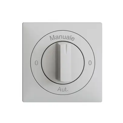 Kit front. 0-Manuale-0-Aut. EDIZIOdue grigio chiaro, 60×60mm per interr.rot 