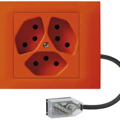 Presa INS kallysto 3×T13 L3 arancione per cavo piatto Technofil 