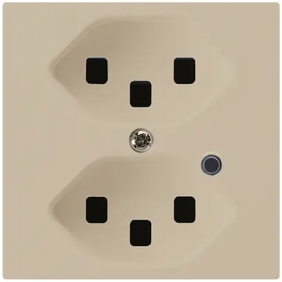 Steckdose Hager kallysto 2×T23 beleuchtet A beige 