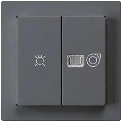 Kit frontale kallysto antracite 60×60mm con simbolo illuminazione+ventilazione 