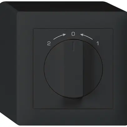 Contatto rotativo AP 1>0<2 nero kallysto con manopola 