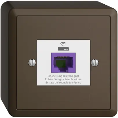 Prise de retour AP EDIZIOdue 1×RJ45 p.Swisscom VoIP, 8 pôles, UTP, coffee 