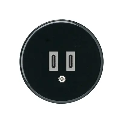Presa di carica USB Hager basico C-C 20W 5V nero 