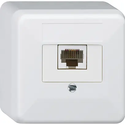 Scatola di raccordo AP basico 1×RJ45u bianco 62×62×36mm 