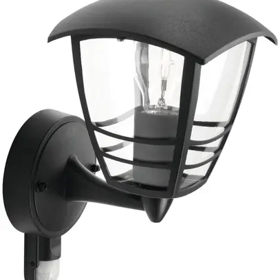 Applique a braccio Creek alto PIR 60W E27 IP44 nero 