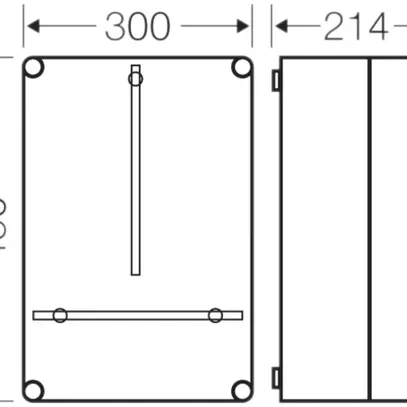 Scatola per contatore Hensel Mi, 300×450×214mm, profondità contatore 190mm 